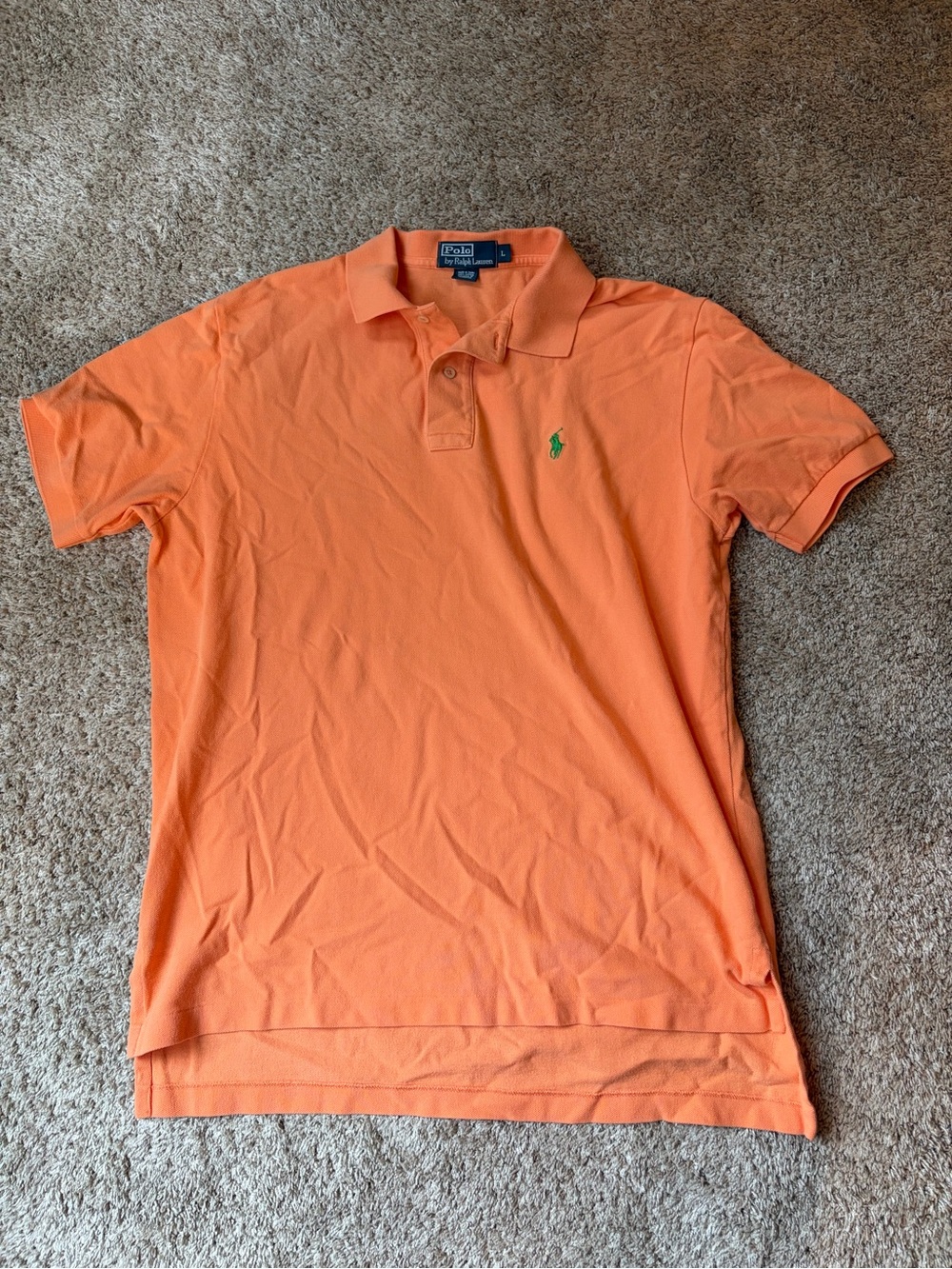Polo by Ralph Lauren Orange Short-Sleeve Polo with Green Logo
